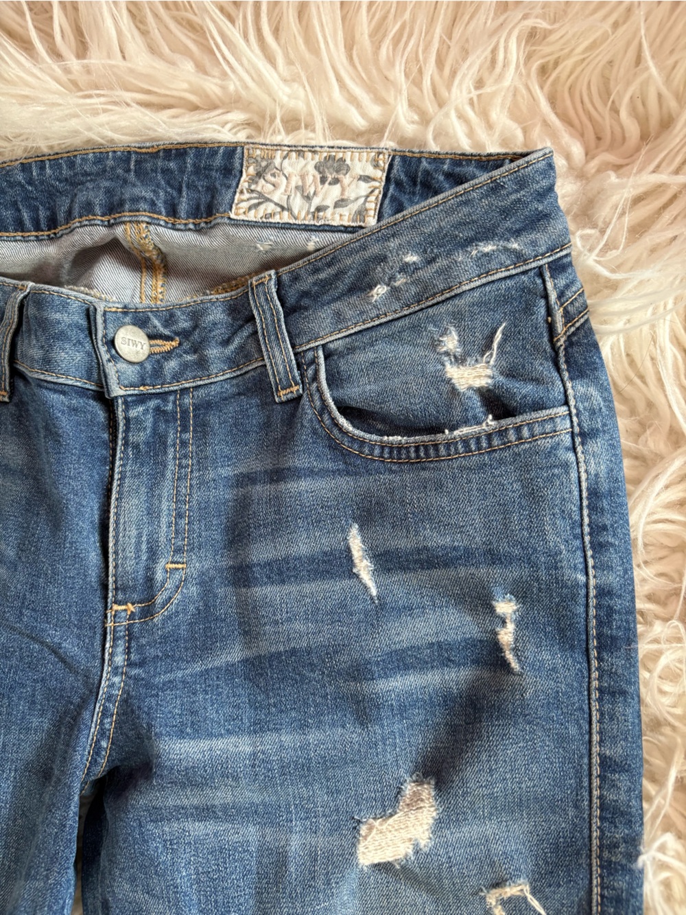Siwy Hannah Skinny Jeans Get Away Distressed Wash Size 27 USA - Picture 4 of 5